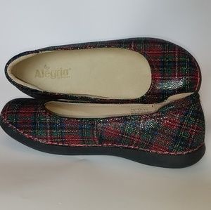 Alegria Ballet Flat Tartan 8.5 womens